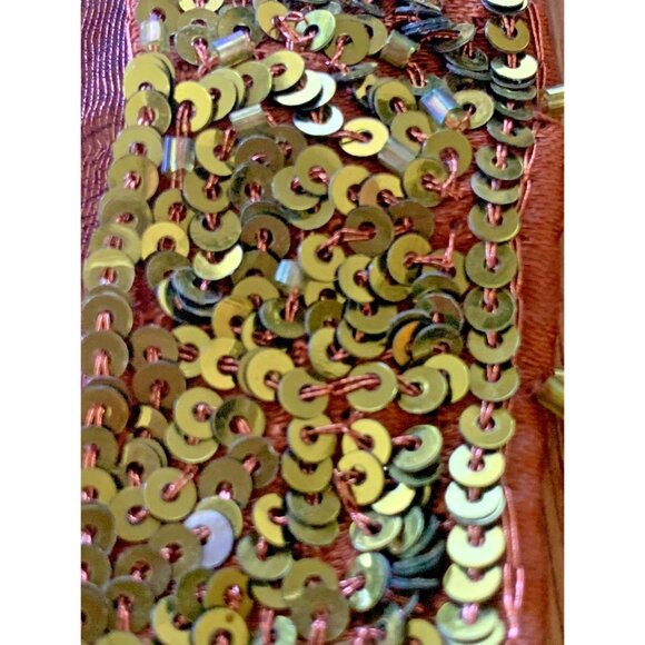 Wayne Kleski Organza Flapper Glass Bead Fringe Sequined Scarf Vintage Designer - Picture 6 of 9